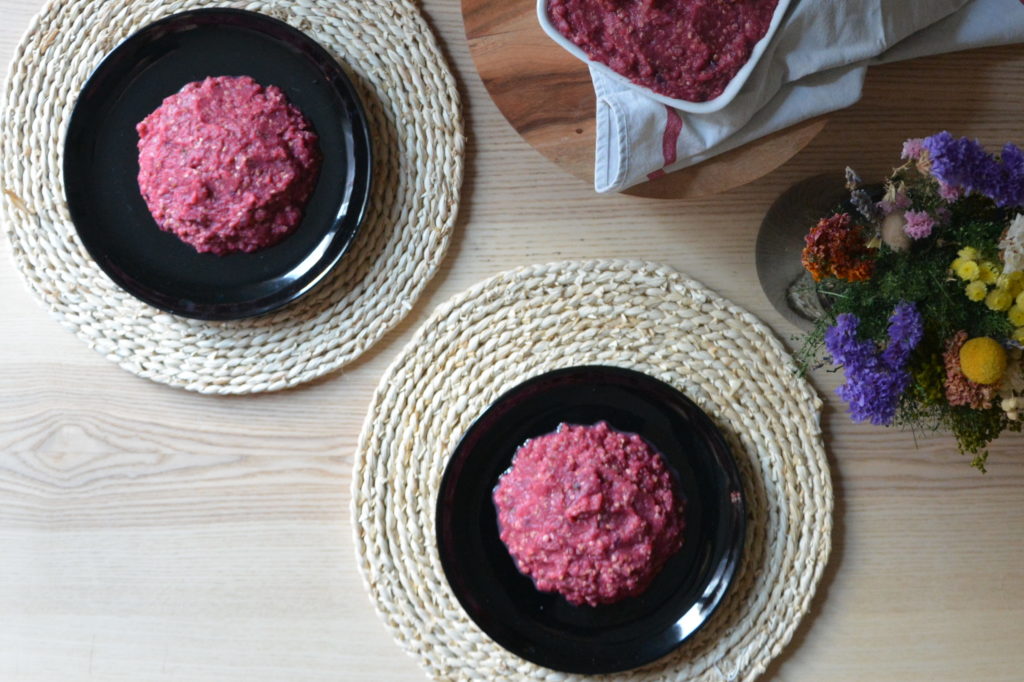 Buckwheat risotto with beetroot and coconut milk. risotto de sarrasin betterave coco