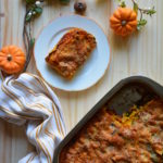 Lasagnes potiron, épinards & bolognaise végétarienne. Vegetarian lasagnas pumpkin spinach & red bean bolognese.